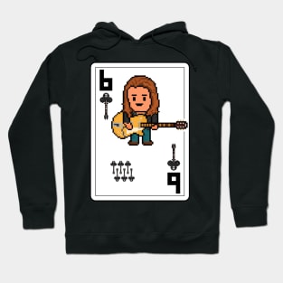 Pixelrockstars Six of Clubs Playing Card Hoodie